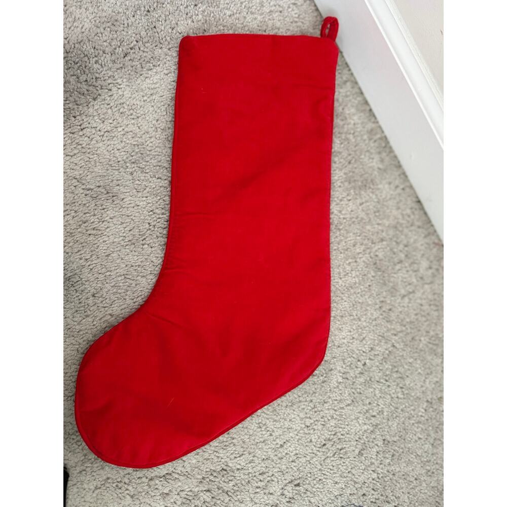 Vintage Wool Santa Claus Needlepoint by Hand Beaded "Merry Christmas" Stocking - Picture 7 of 9